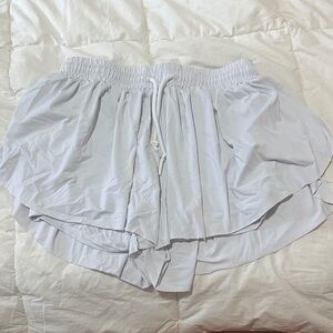 Flowy White Athletic Shorts